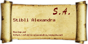 Stibli Alexandra névjegykártya